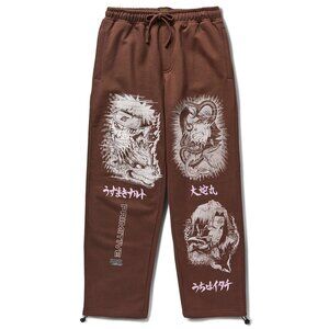 PRIMITIVE x NARUTO Village Sweatpants Brown Size X-Large Anime Merch **New**